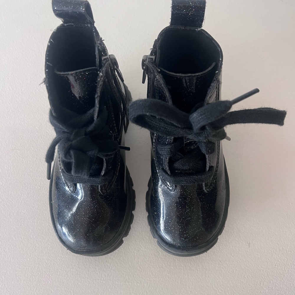 UGG Kids Black Sparkle Combat Boots